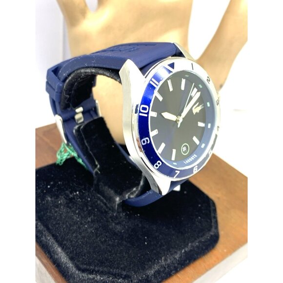 Lacoste Men's Watch 2011125 Tiebreaker Quartz Blue Dial Rubber Band Sport 43mm - Picture 14 of 14